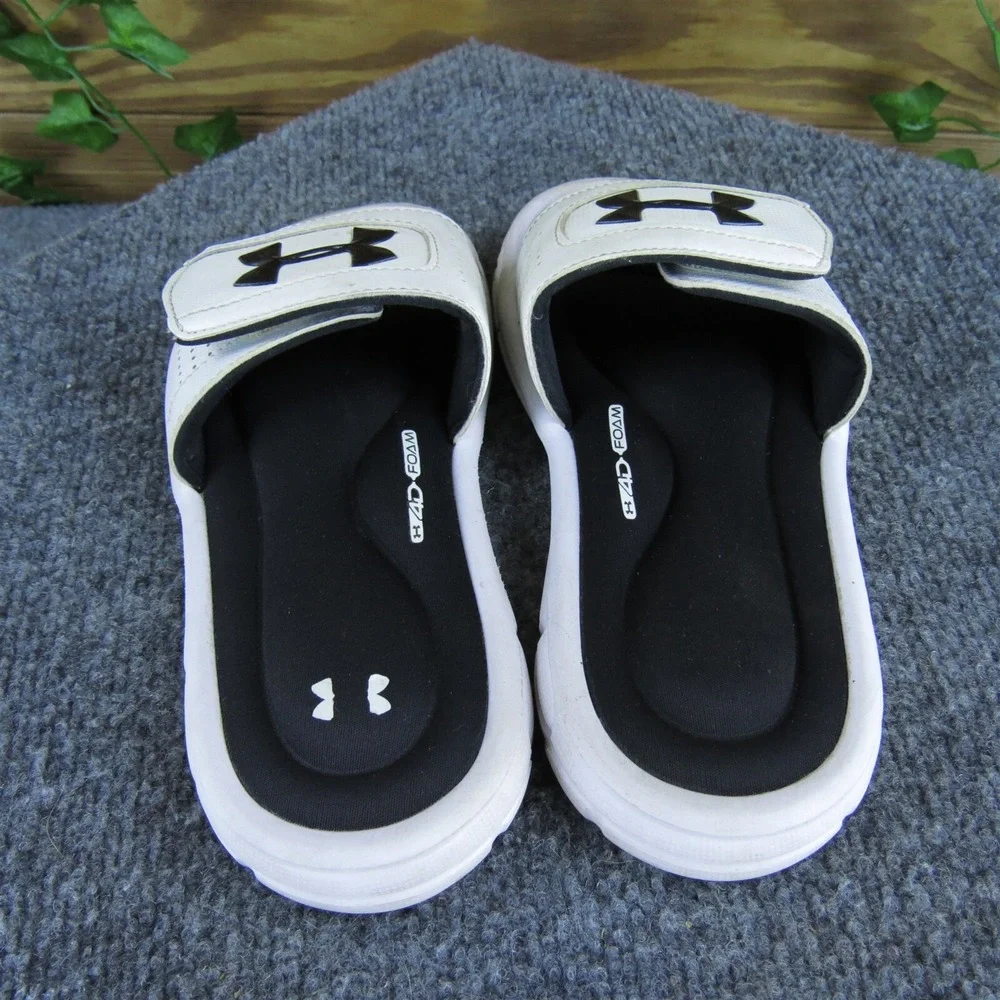 Under‎ Armour Slide  Boys Y 3 Medium Sandal White Synthetic Hook & Loop